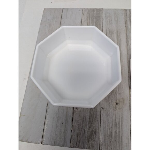 Set of 2 Arcoroc France Octime White Glass Octagon Soup Cereal Bowls - Picture 3 of 7